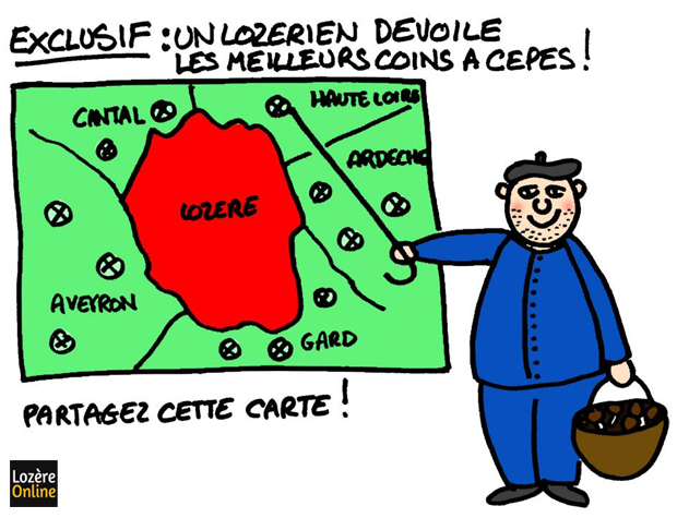 Carte cèpes Lozère